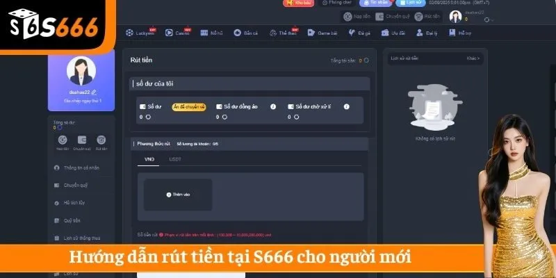 Hướng dẫn rút tiền tại S666 cho người mới